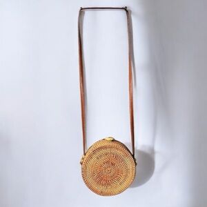 🌻Handmade Natural Woven Rattan Crossbody Bag